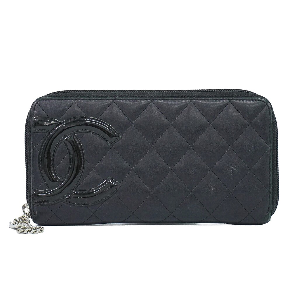 Chanel Cambon Zip Around Quilted Lambskin Long